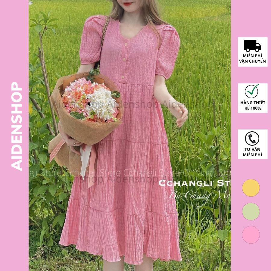 Váy bầu thời trang đẹp mùa hè mát Aidenshop đầm bầu công sở midi