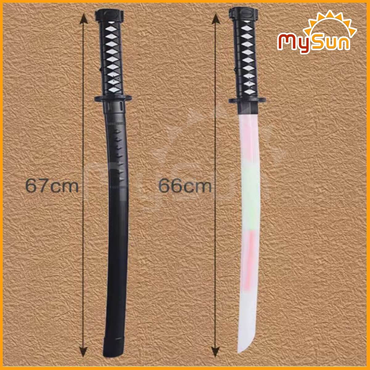 Kiếm đồ chơi Nhật Katana của Samurai bằng nhựa trẻ em phát ánh sáng giá rẻ.