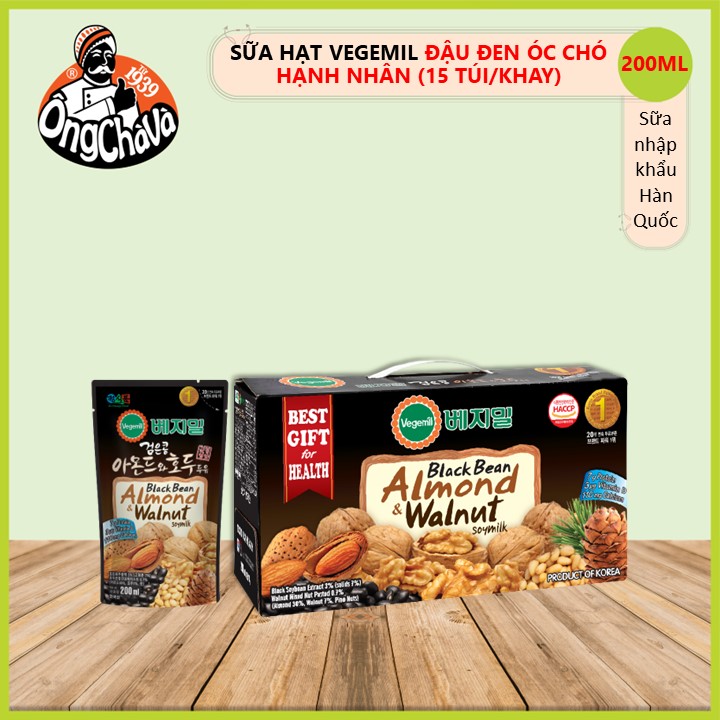 - Thùng 15 Túi Sữa Hạt Đậu Đen Óc Chó Hạnh Nhân Vegemil 200ml