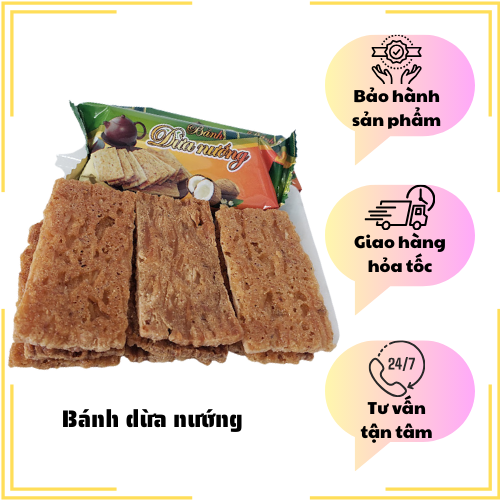 Đặc Sản Nha Trang- Bánh Dừa Nướng Thái Bình, Giòn Không Cứng, Thơm Ngon Seavy Hộp 230g