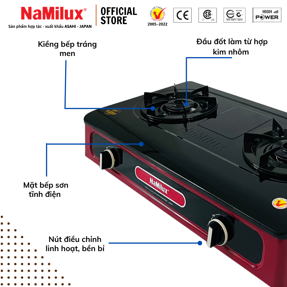 Bếp Gas Đôi Cao Cấp NaMilux NH-D3036BPF│Công suất cực đại 4.2kW│Hàng Chính Hãng