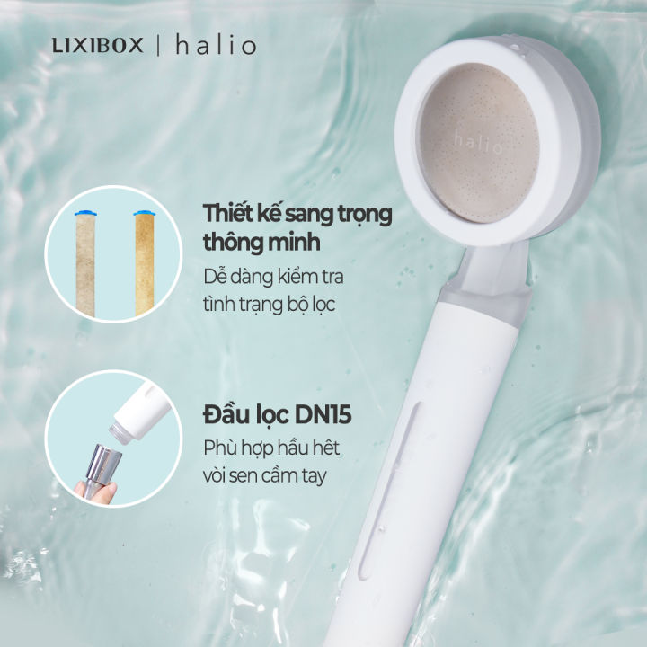 Combo 2 Vòi Sen Lọc Nước Khử Clo Ngừa Mụn Lưng Tăng Áp Halio Beautifying Shower Head