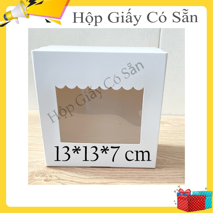 Hộp giấy đựng bánh handmade 13x13x7cm combo 10 hộp