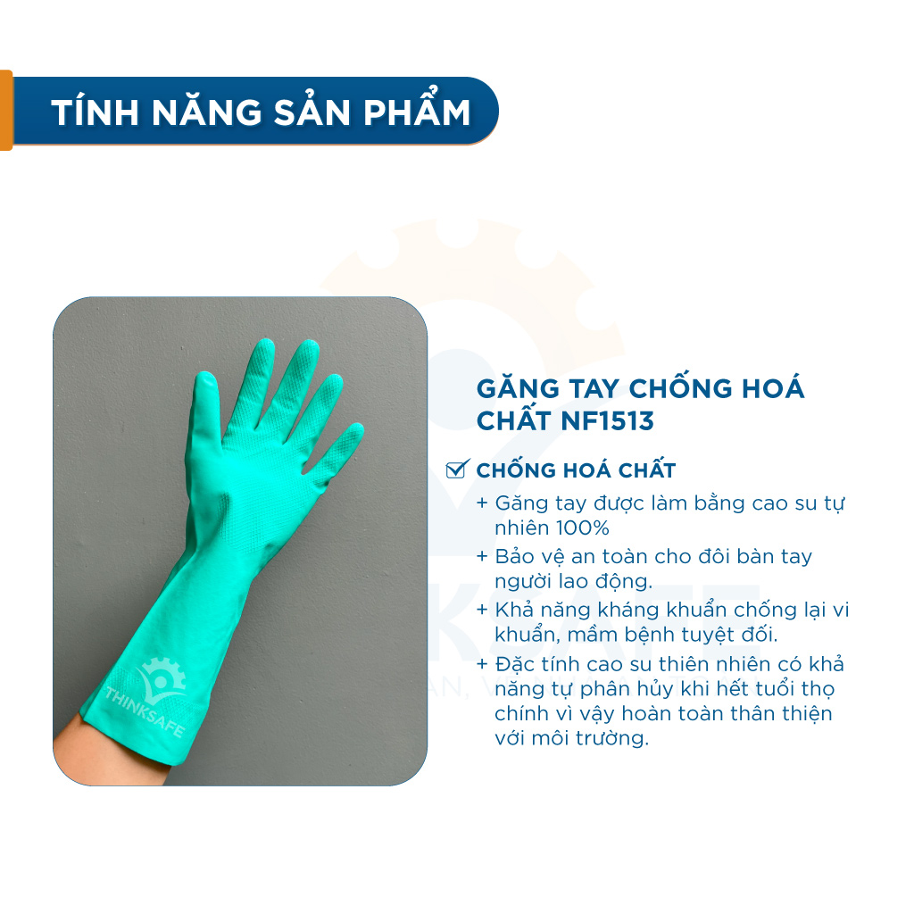 Găng tay chịu dầu Nastah NF1513 chống hóa chất, thoáng êm tay xuất xứ Malaysia