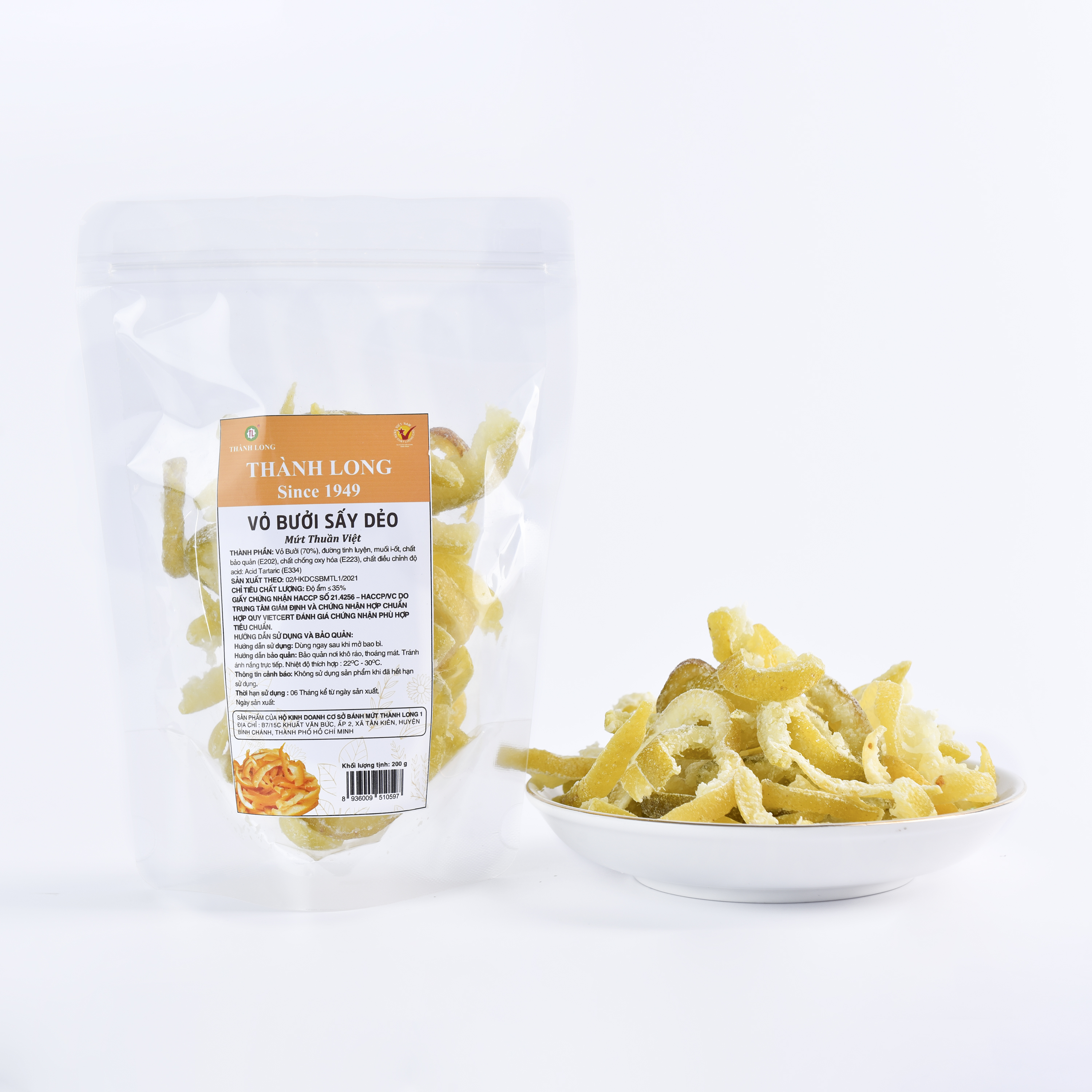 MỨT VỎ BƯỞI SẤY DẺO THÀNH LONG 500G - VIỆT NAM