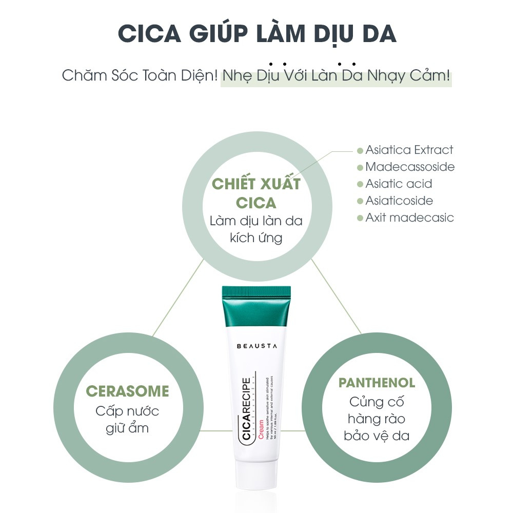 Kem dưỡng ẩm chiết xuất rau má Beausta Cicarecipe Cream 50ml