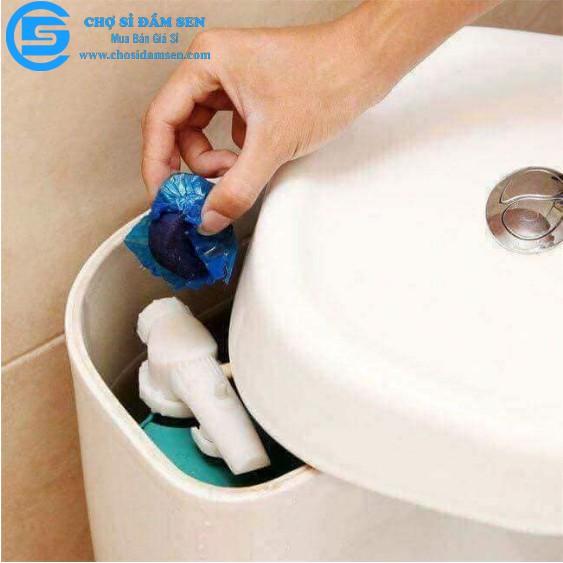 Viên khử mùi tẩy bồn cầu toilet siêu sạch bóng (1 viên), sáp chống ố vàng mùi hôi, diệt sạch vi khuẩn gây hại