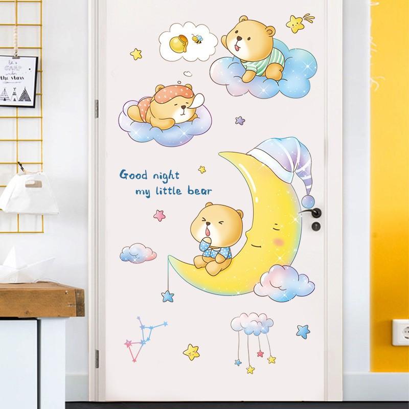 Decal dán tường Gấu con ngủ ngon