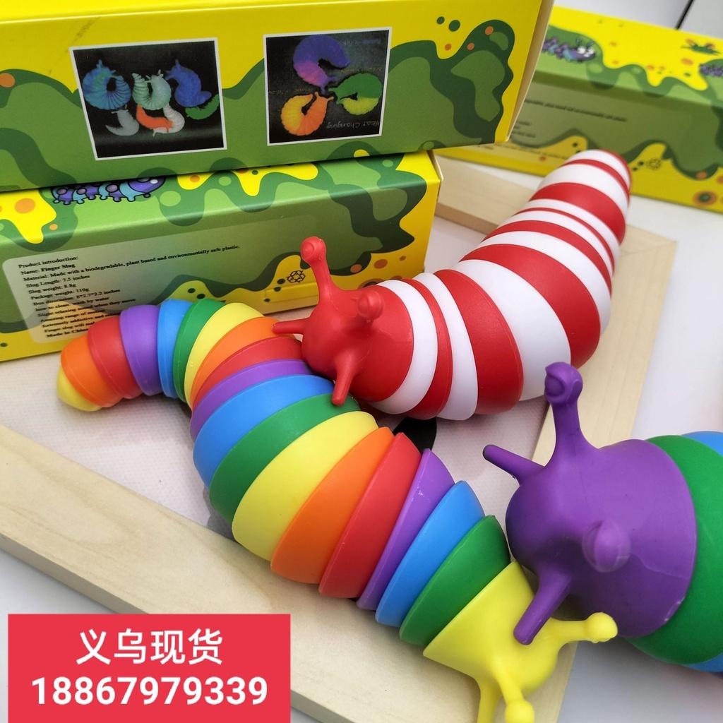 Squishy hình con sâu màu mè mềm mịn đồ chơi bóp tay dễ thương chân thực giảm stress co dãn đàn hồi ngộ nghĩnh bóp giải t