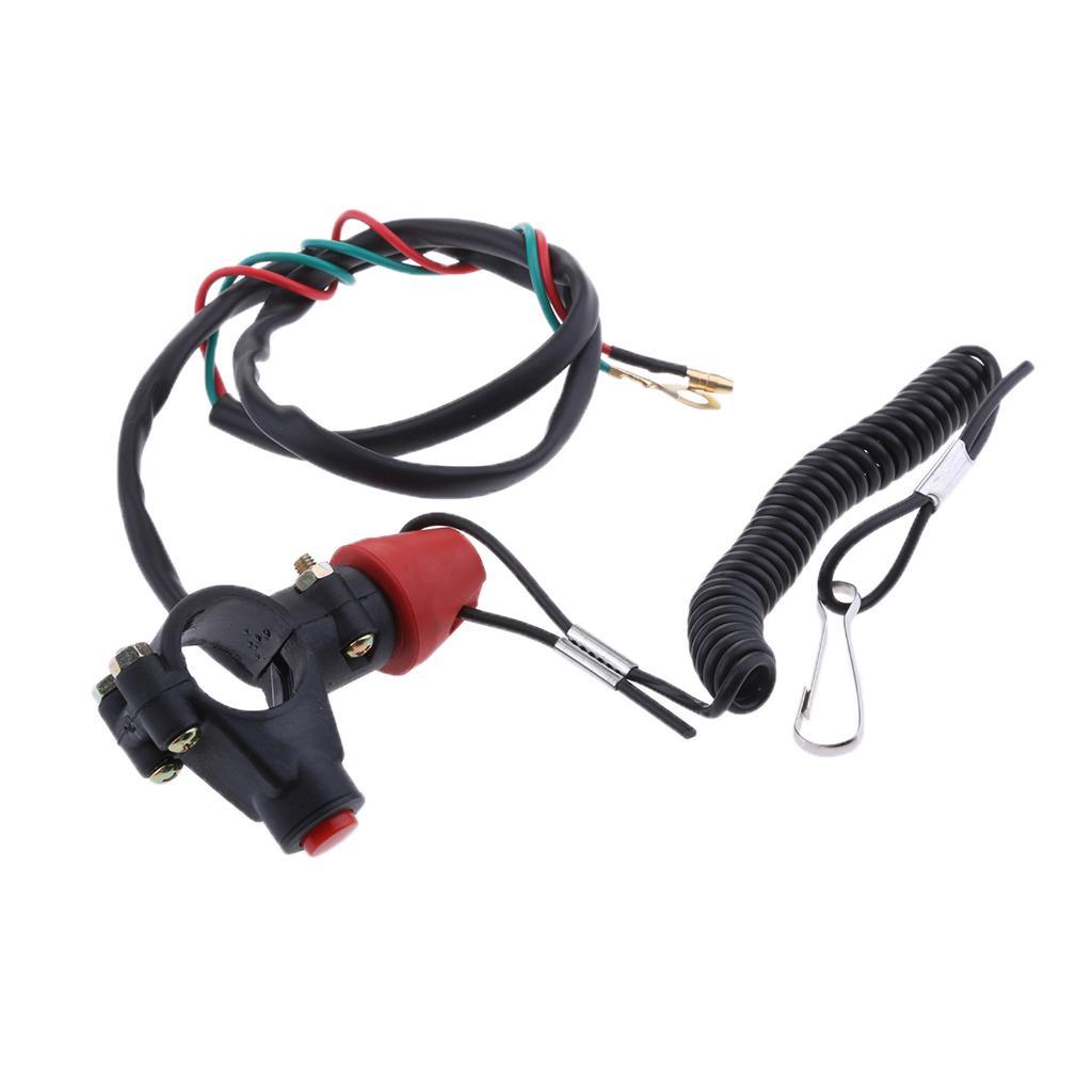 2pcs Universal Boat Outboard Engine Stop Safety Kill Switch Tether Cord