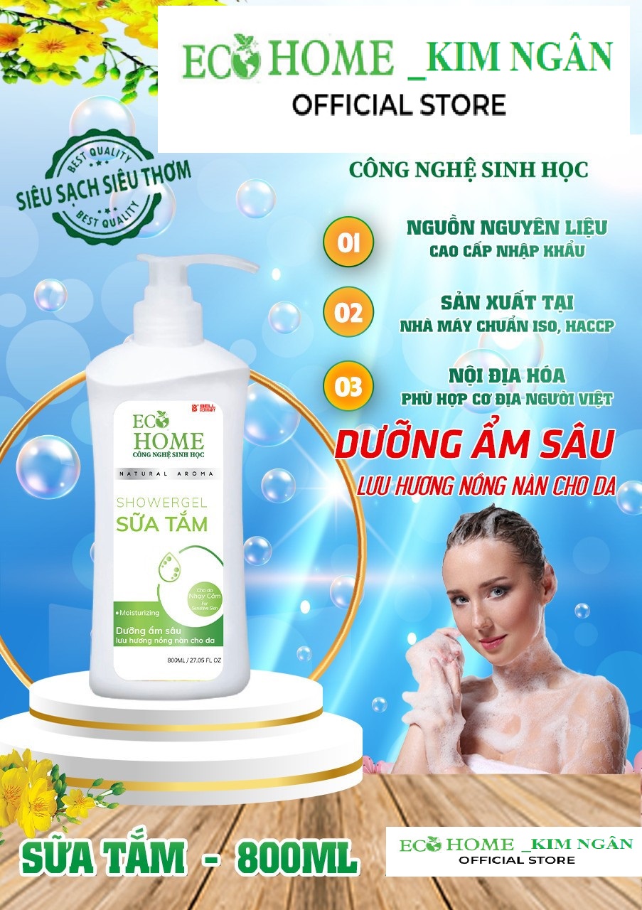 Sữa Tắm Nước Hoa Công Nghệ Sinh Học ECOHOME Kim Ngân Store Giúp Dưỡng Ẩm Sâu Cho Da, Với Lưu Hương Thơm Lâu Cho Cơ Thể