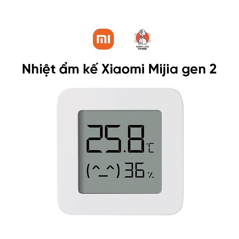 Đồng hồ nhiệt kế cảm biến nhiệt độ và độ ẩm thông minh MI Temperature and Humidity Monitor 2 - Bluetooth 4.2 - Đo nhiệt độ độ ẩm trong nhà