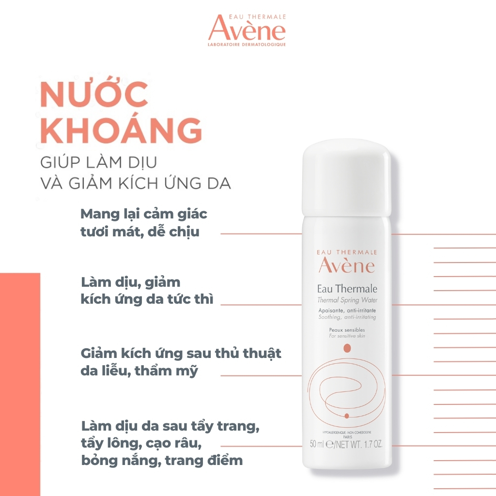 Nước xịt khoáng cấp ẩm và làm dịu da AVÈNE THERMAL SPRING WATER