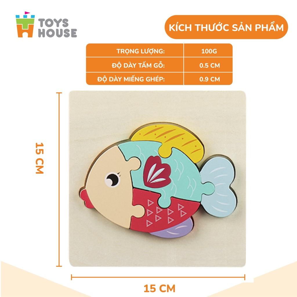 Đồ chơi ghép hình gỗ 3D - đồ chơi gỗ thông minh ToysHouse nhân vật hoạt hình ngộ nghĩnh, màu sắc đa dạng