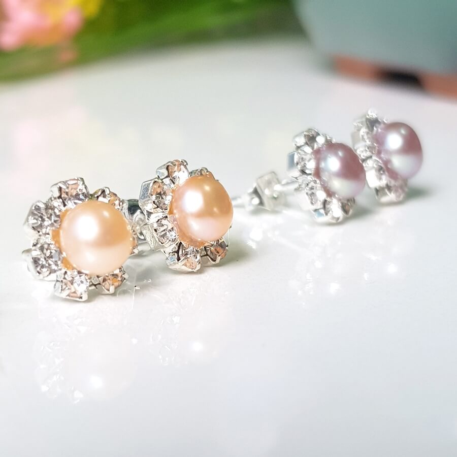 Bông Khuyên Tai Ngọc Trai Kiểu nụ Phong cách - Trang Sức Cô Tấm - Kiss Pearl(6ly) - CTJ6706