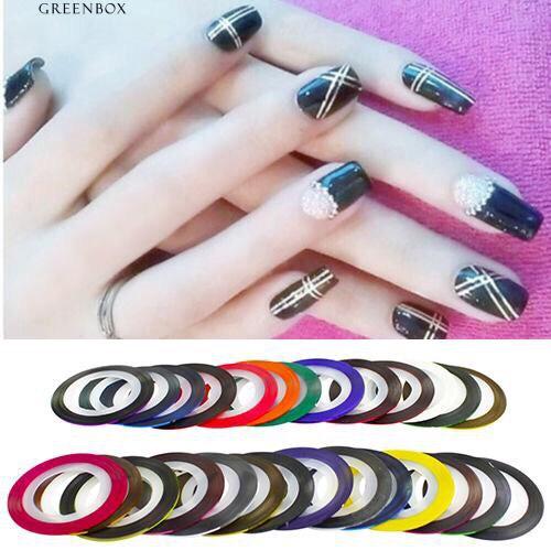 Set 10 cuộn băng keo trang trí móng DIY phong cách tao nhã - decal dán móng Nail nghệ thuật