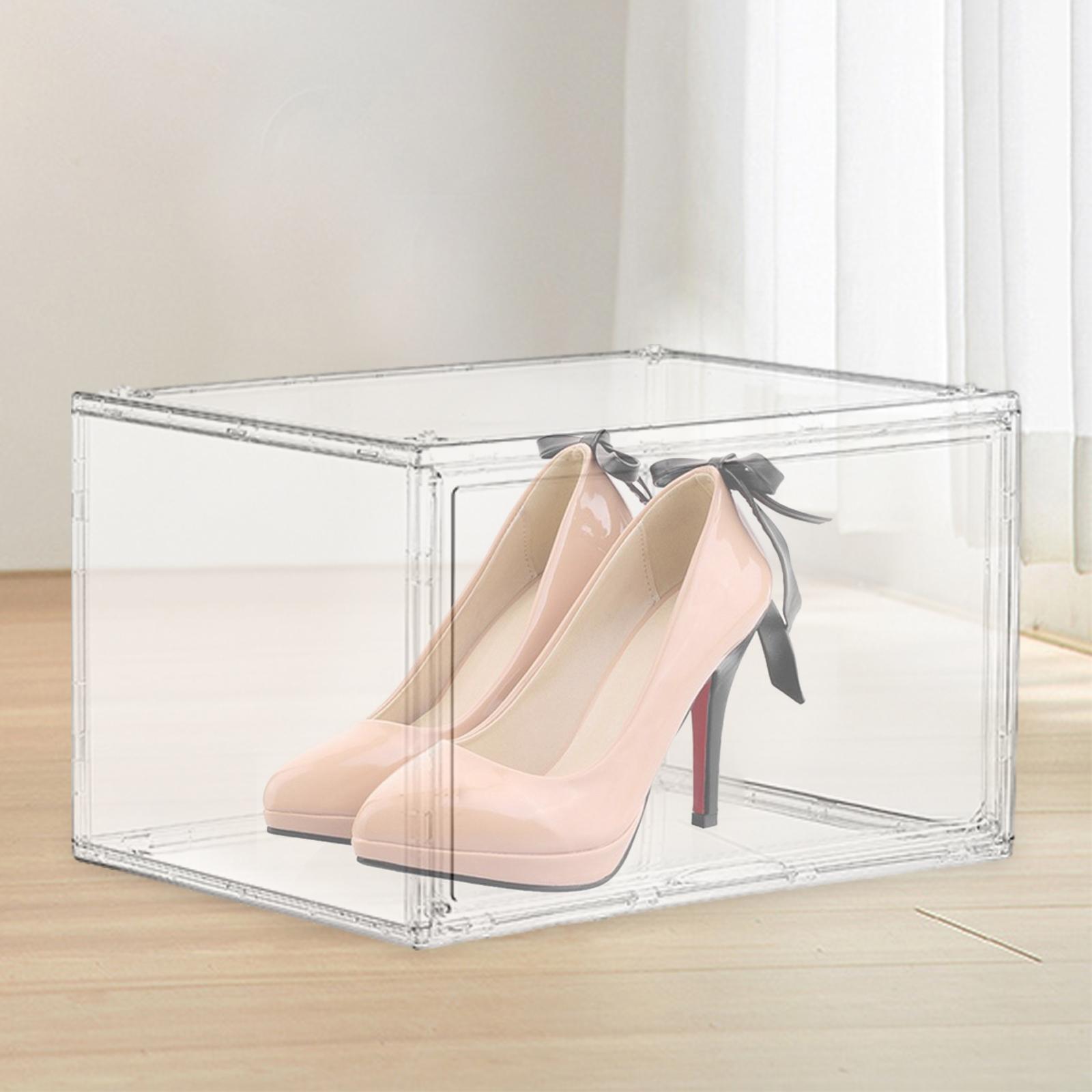 Shoes Display Case with  Door Shoe Box for Sneakers Closet Women Men