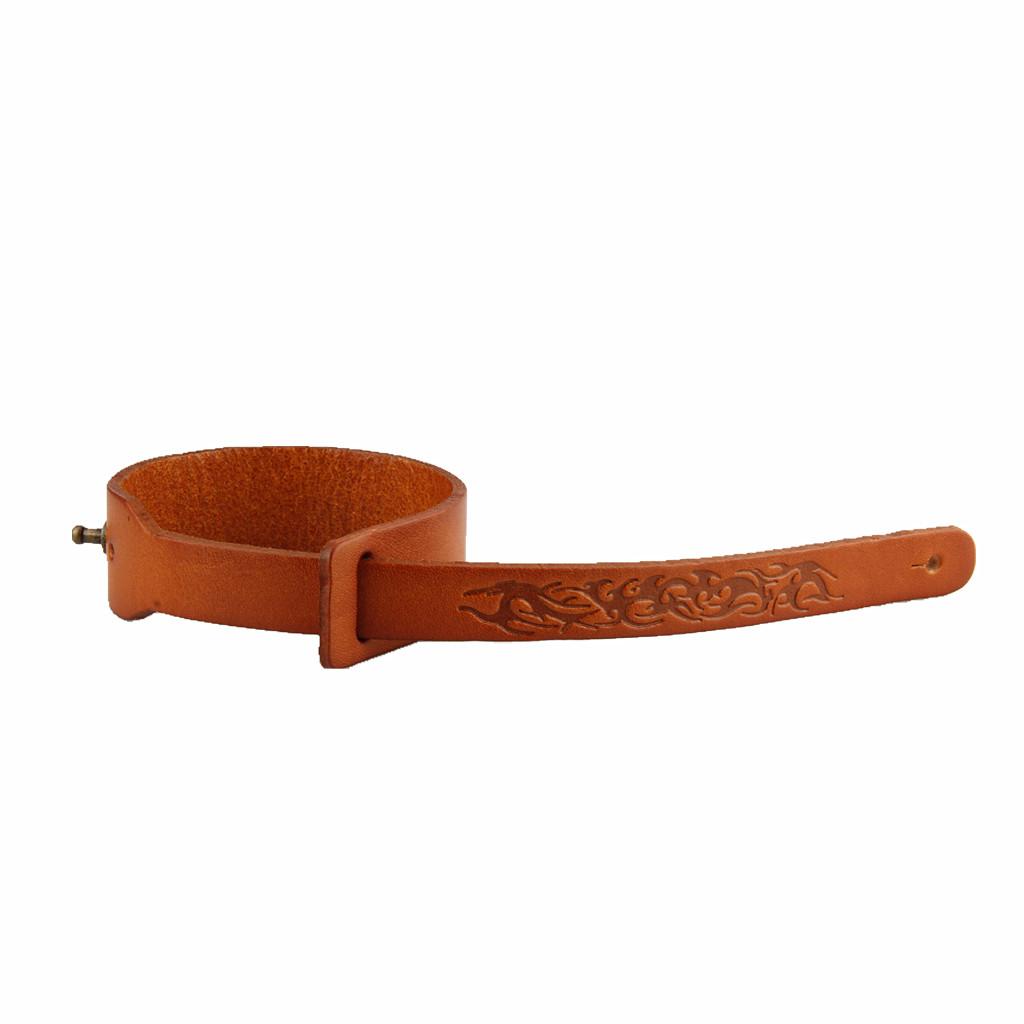 Handmade Double Layers Wide Mens Leather Cuff Bracelet Bangle Pattern
