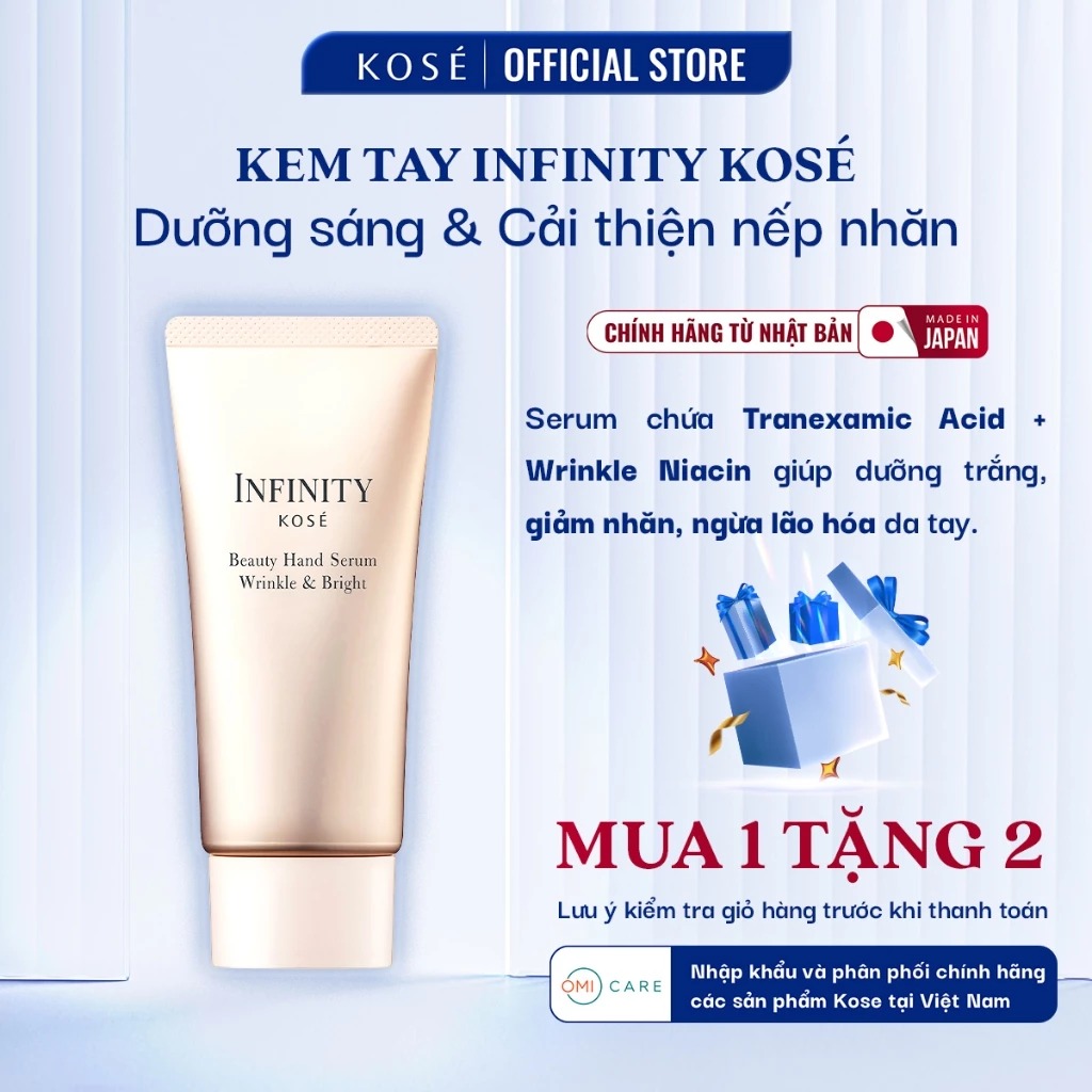 Kem Tay Dưỡng Trắng Chống Nhăn Cao Cấp Bổ Sung Tranexamic Acid &amp; Niacinamide Infinity Kosé Nhật Bản 55g