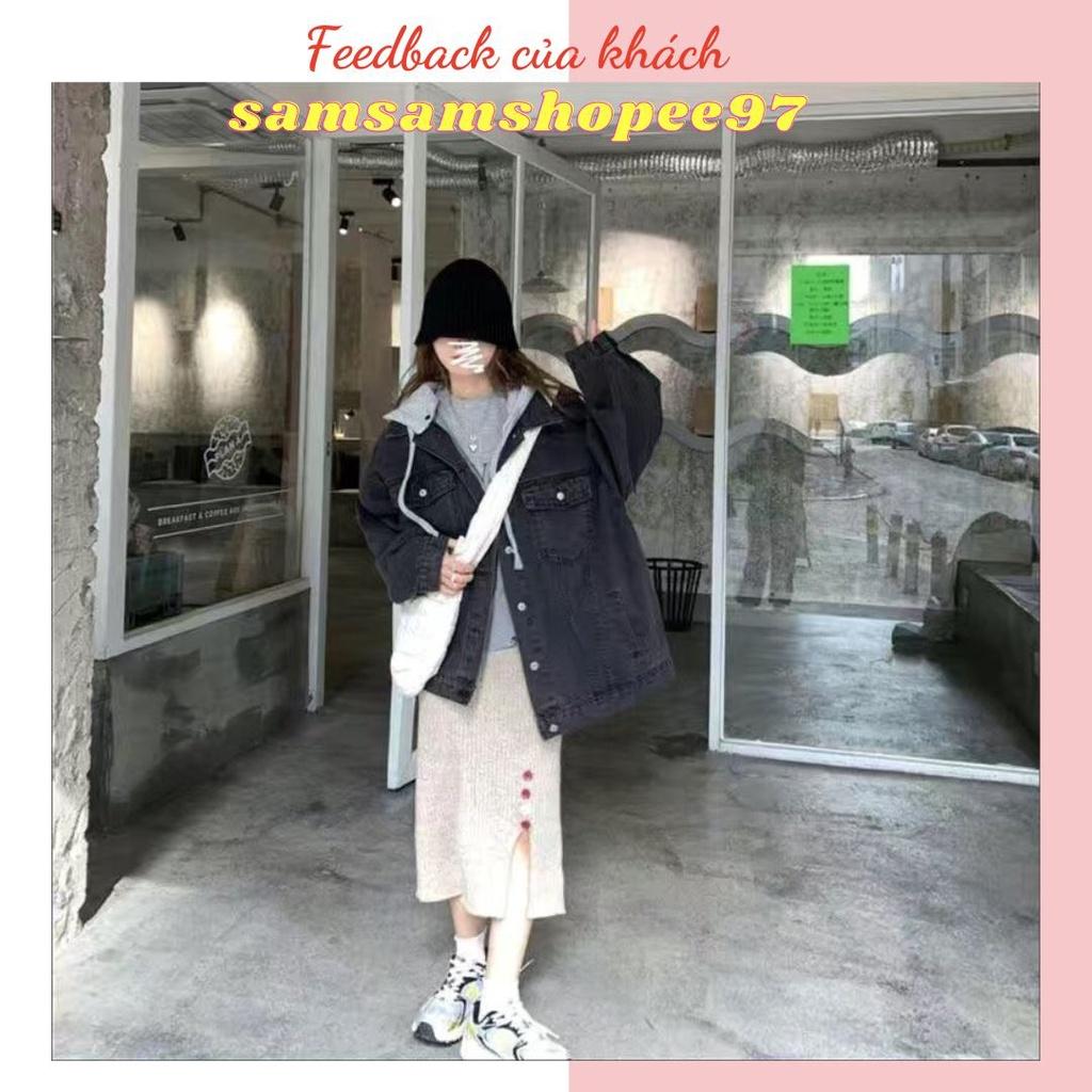 Áo khoác jean kèm mũ phong cách ulzzang (kèm ảnh thật)