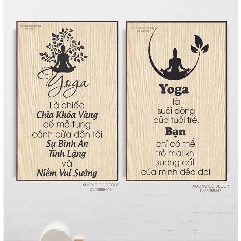 Tranh Decor Yoga Treo Tường Hoa Trang Trí Phòng Thiền , Phòng Tập Yoga ... Bằng Gỗ