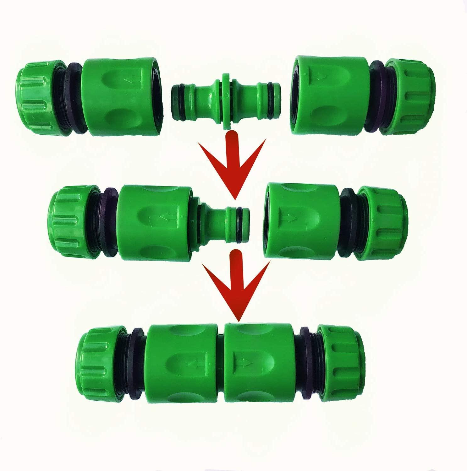 14 đầu nối vòi để kết nối vòi tưới vườn - 1 vòi phun, 1 đầu nối vòi trộn, 2 nút chặn nước, 2 đầu nối sửa chữa, 2 đầu đực kép, 4 đầu nối nhanh, v.v.