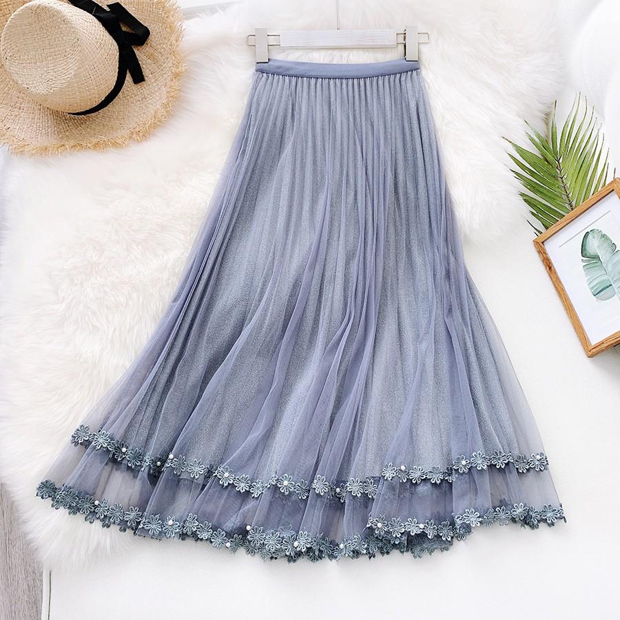 Chân váy tutu đính hoa lấp lánh VAY57