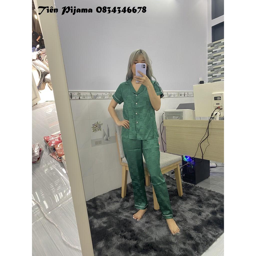 Đồ Bộ Pijama - Bộ Ngủ Pizama Lụa GẤM Tay ngắn Quần Dài Cao Cấp [ẢNH THẬT+VIDEO}