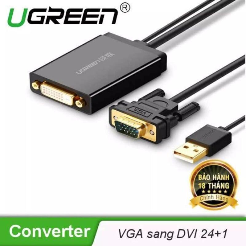 Ugreen UG30839MM119TK 50CM màu Đen Cáp chuyển VGA sang DVI 24 + 1 cao cấp - HÀNG CHÍNH HÃNG