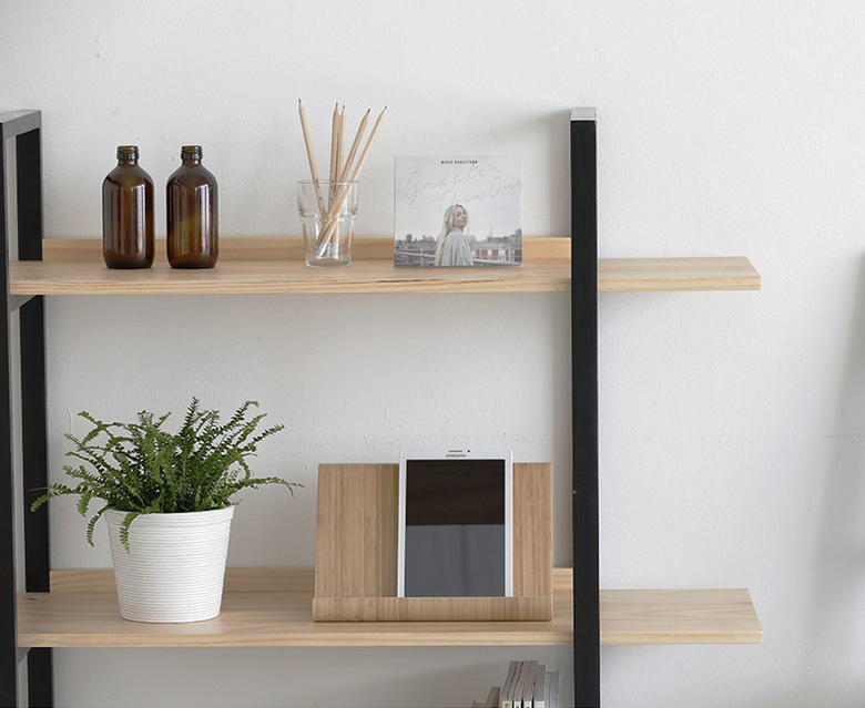 KỆ SÁCH HÀN QUỐC 3 TẦNG MÀU ĐEN PHỐI GỖ - BILON BOOK SHELF BLACK NẢTURAL