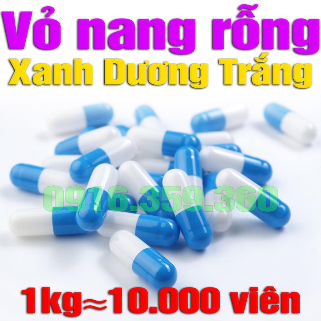 1kg Vỏ nang, viên nang rỗng, viên con nhộng, empty gelatin, viên thuốс rỗng xanh dương trắng