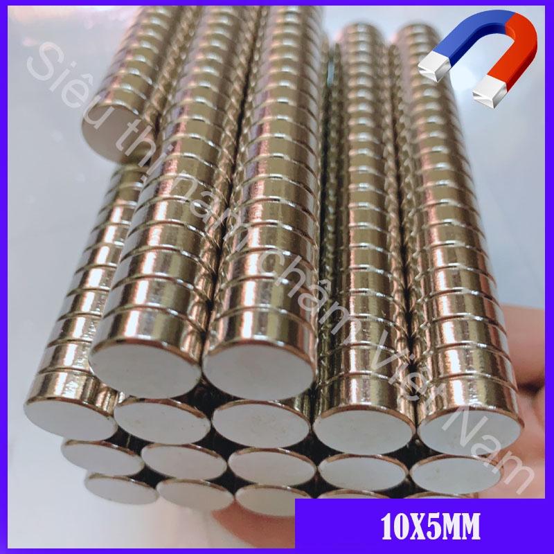 Nam châm 10x5 mm set 10 viên tròn Loại siêu hít