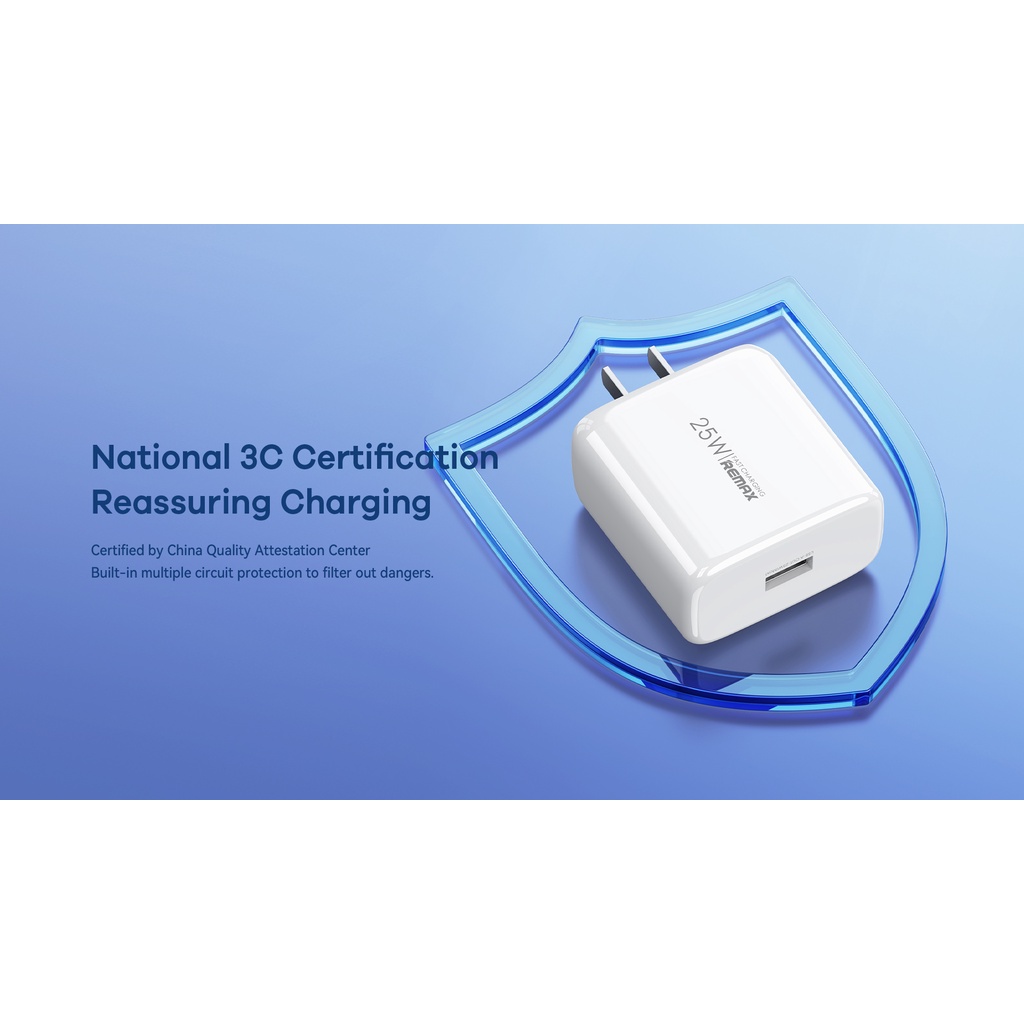 Cóc sạc nhanh Remax RP-U89 cổng USB max 25W (Trắng)- Hàng chính hãng