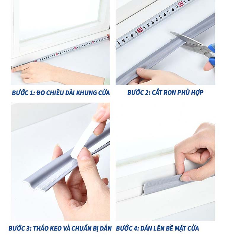 Ron dán chân cửa, cửa sổ chặn khe hở ngăn gió, cách nhiệt, cách âm, chống côn trùng, bụi bẩn