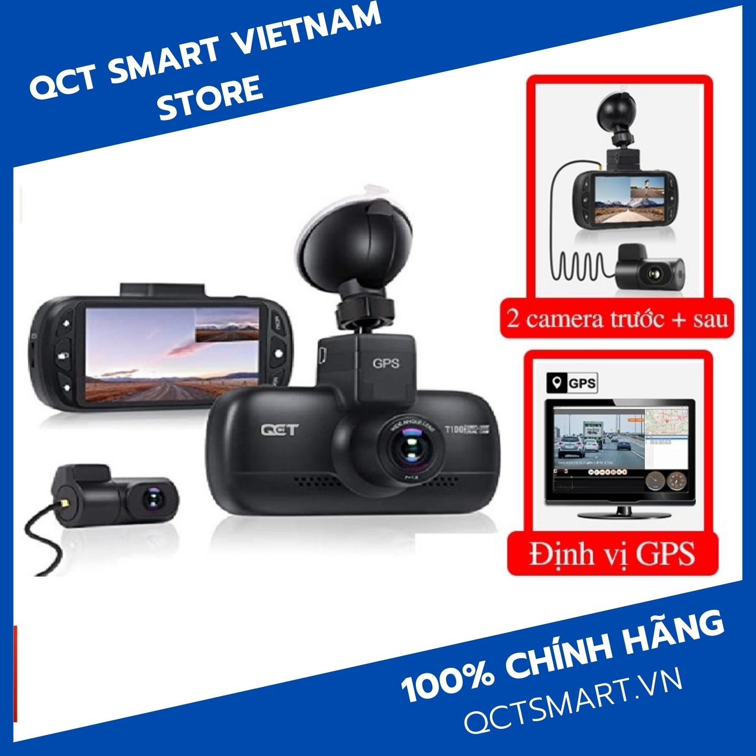 Camera hành trình ô tô trước và sau QCT 1080P có GPS - Hàng nhập khẩu