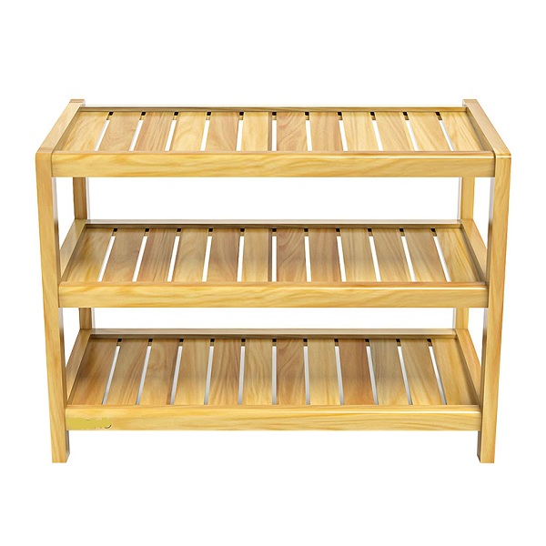 kệ dép 3 tầng màu tự nhiên 62x30x45cm