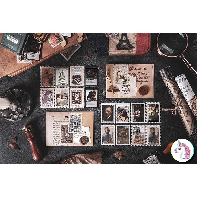 Set 100 sticker vintage - sticker tem thư - little postman