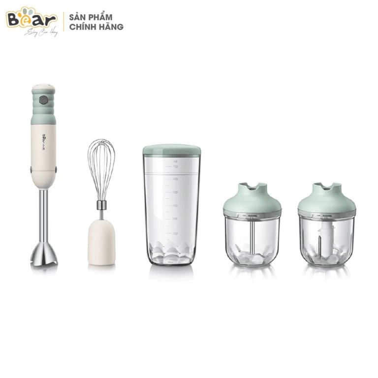 Bộ Máy Xay Bear-JBQ-B50E1 Đa Năng Xay Ăn Dặm, Xay Cháo, Xay tỏi ớt, Đánh Trứng Cầm Tay Tiện Lợi an toàn - Hàng chính hãng