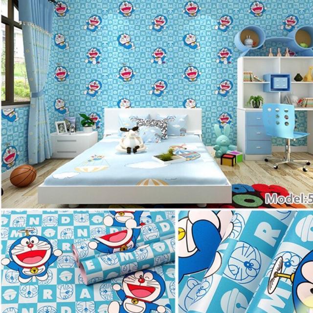 Giấy dán tường các mẫu doraemon xanh cho bé có keo 10m x45cm