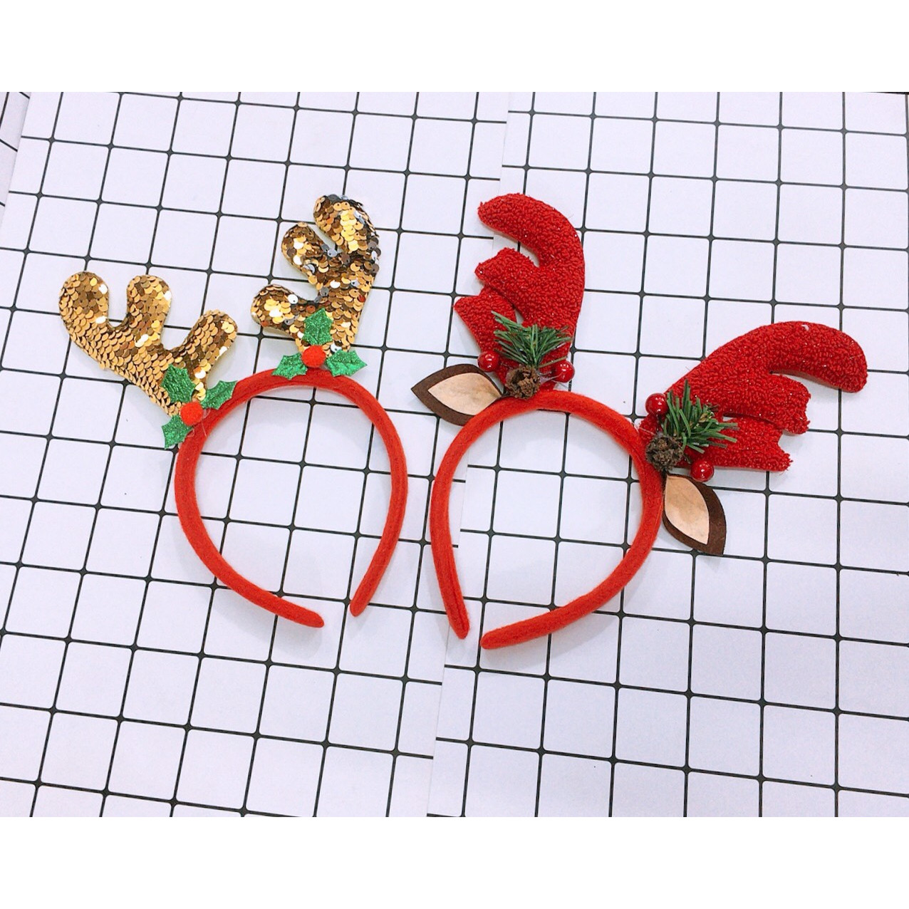 Bờm sừng tuần lộc Noel combo 2