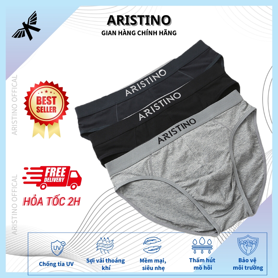 Quần lót nam ARISTINO dáng Brief, quần sịp tam giác nam chất liệu cotton mềm mại, thoáng mát - ABF03707