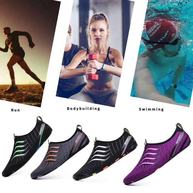 Bơi Nước Aqua Giày Người Lớn Unisex Aqua Phẳng Mềm Mại Đi Bộ Người Yêu Giày Tập Yoga Chống Trơn Trượt Giày Nam Nữ Bãi Biển giày Cắm Trại Color: A-Purple Shoe Size: 40