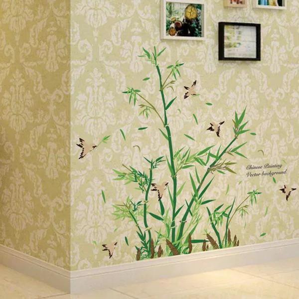 Decal trang trí nhiều nhánh Trúc nhỏ cùng Chim