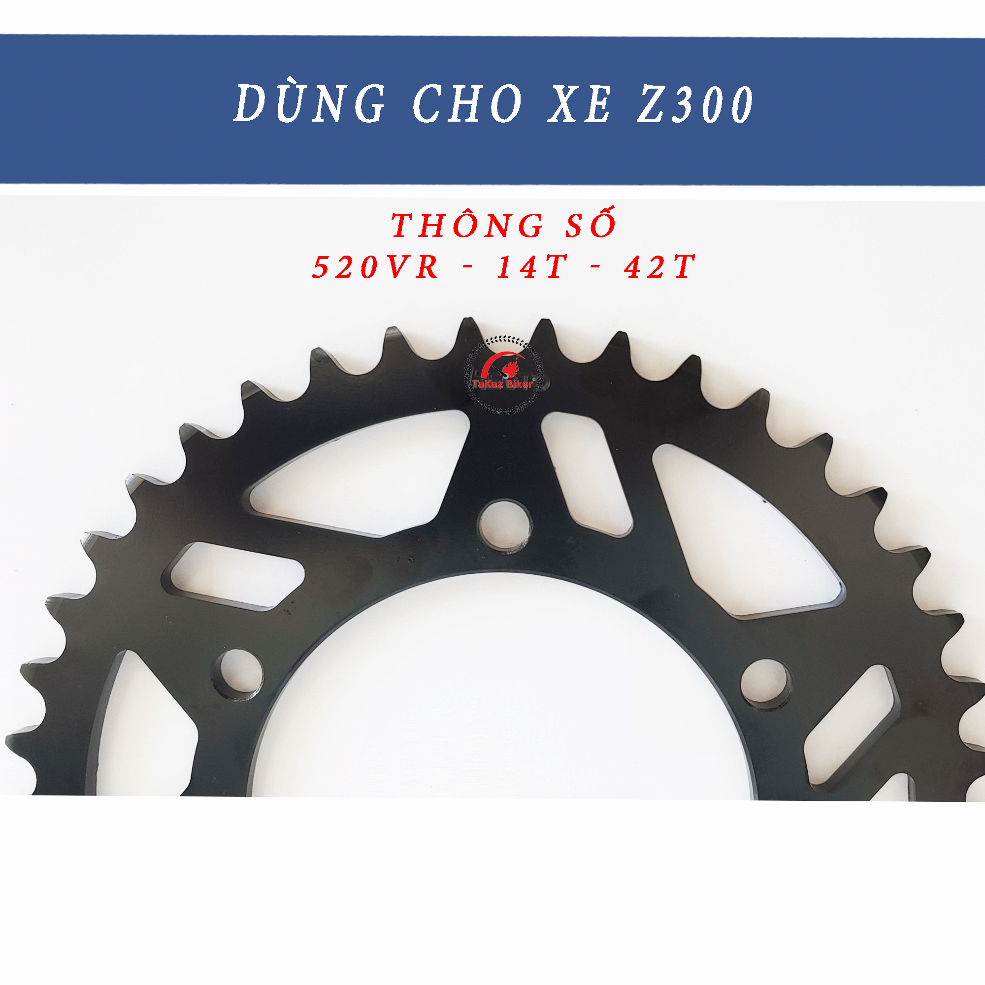 Bộ Sên Nhông Đĩa Phốt Cao Su 520RV O-Ring màu đen Dùng Cho Xe Z300