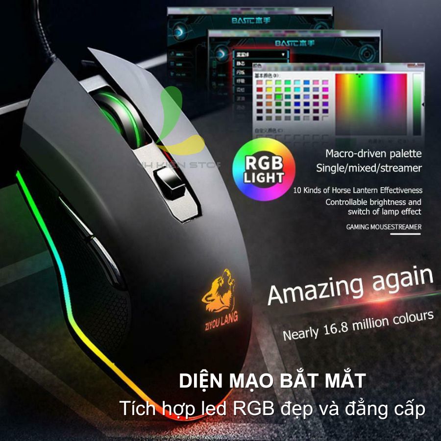 Chuột máy tính Zhiyoulang V1 - Chuột gaming giá rẻ có dây cắm USB tích hợp công nghệ chuột quang mới