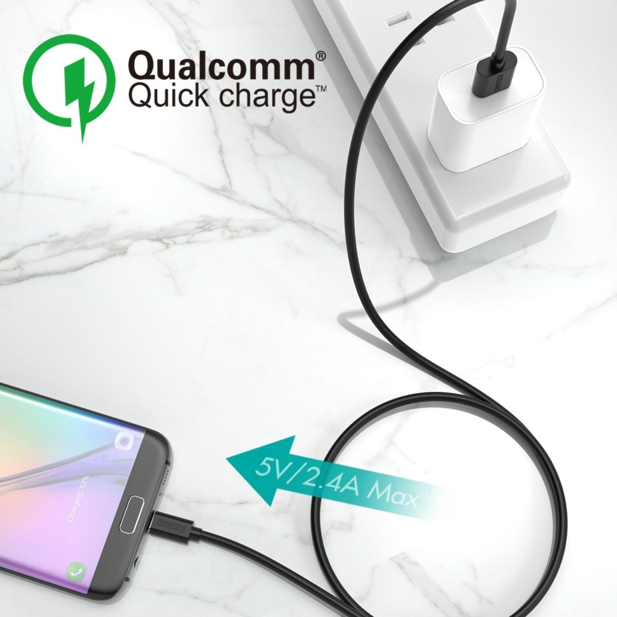 Cáp sạc nhanh Choetech AB003 truyền dữ liệu Usb to Micro dài 1.2m (Hàng chính hãng)