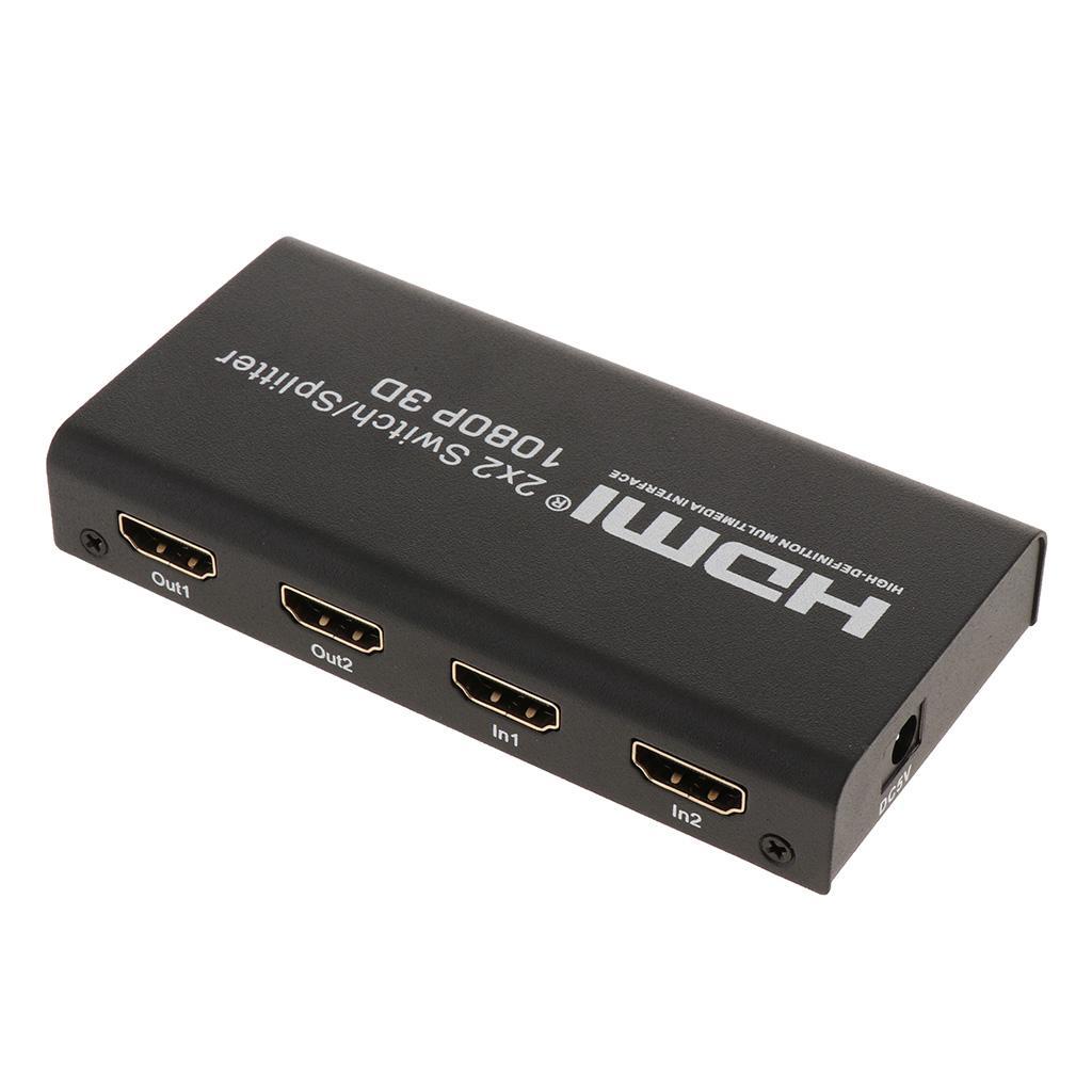 Switcher 2  Selector Splitter 1080P 3D with Remote EU Plug