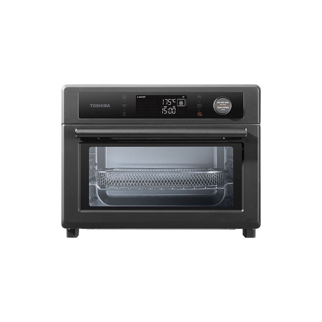 Lò chiên không dầu Toshiba 25 lít TL2-SAC25GZC(GR) - Kết hợp chức năng nướng, Công nghệ chiên 3D, Điều khiển cảm ứng, Kết nối thông minh với điện thoại. Hàng chính hãng, bảo hành 12 tháng, chất lượng Nhật Bản