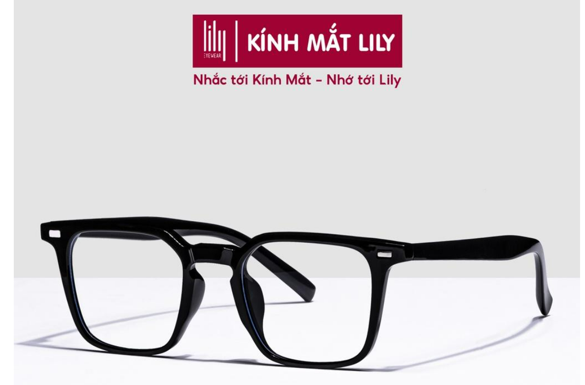 Kính gọng vuông nam nữ LILYEYEWEAR chất liệu nhựa cứng cáp kiểu dáng thời trang Hàn Quốc 280278