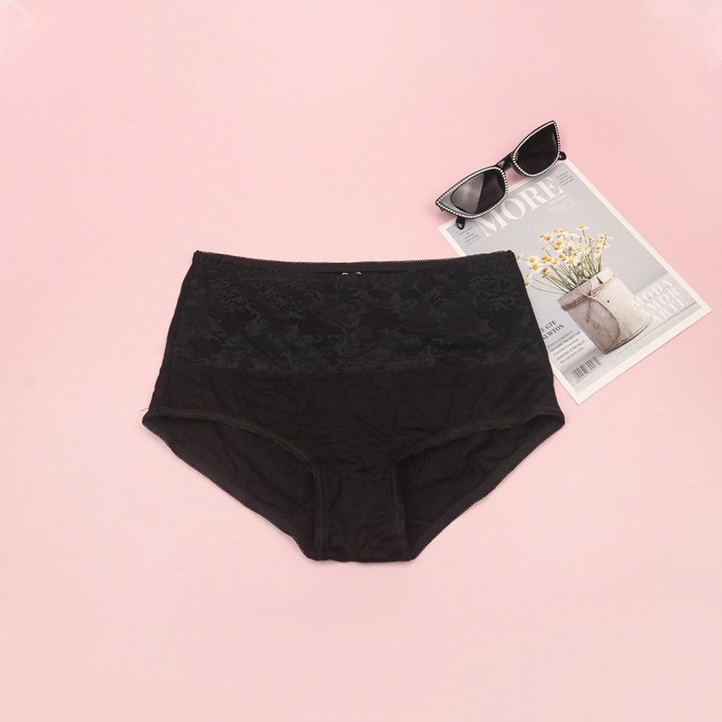 Quần Lót Nữ Cotton LUPERI SP717 Phối Ren Cạp Cao Định Hình Eo Thon Gọn Chất Liệu Mềm Mịn Co Giãn Kháng Khuẩn Khử Mùi